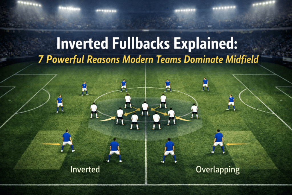 Inverted fullback stepping into central midfield during build-up phase in modern football