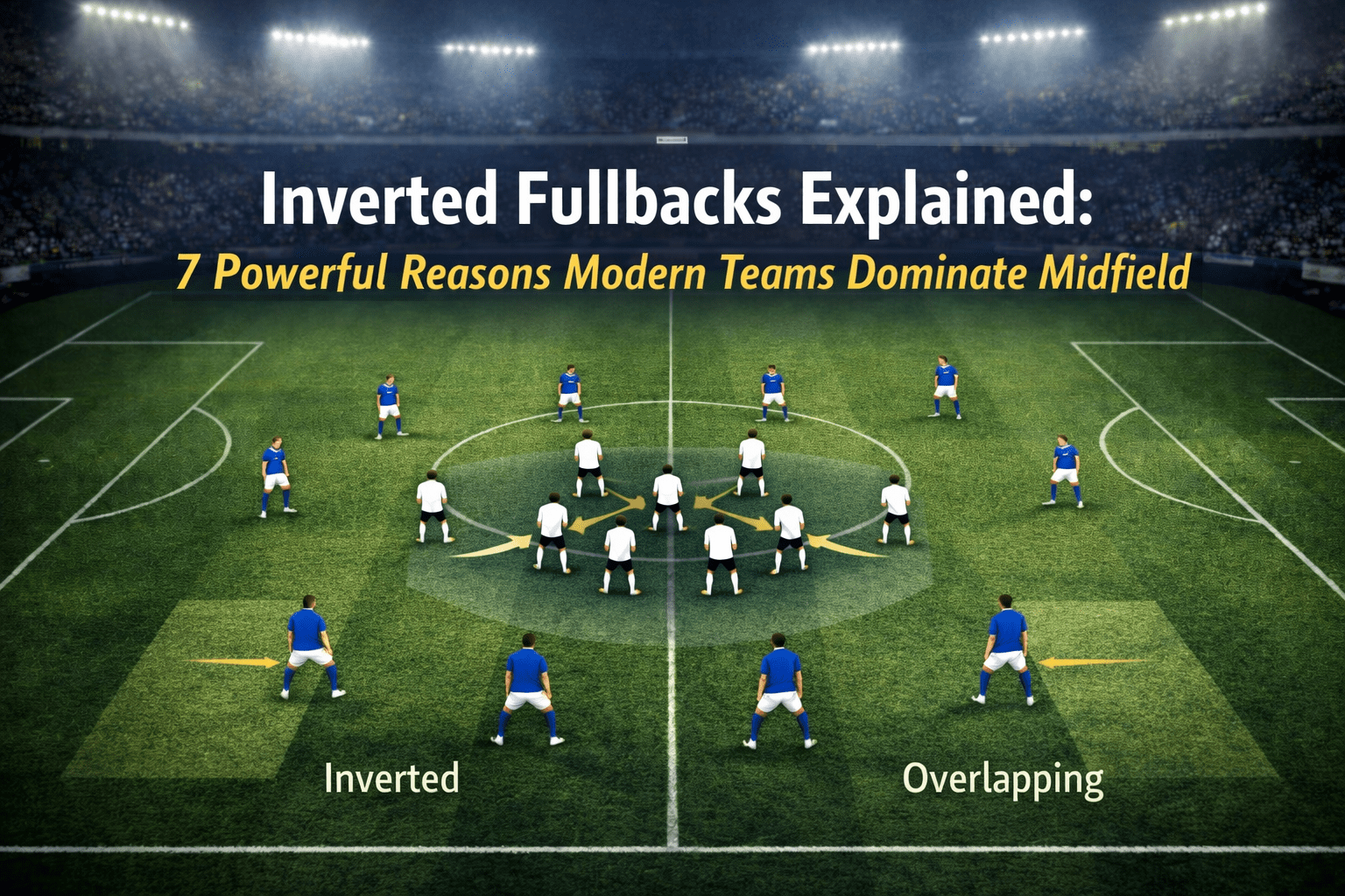 Inverted fullback stepping into central midfield during build-up phase in modern football