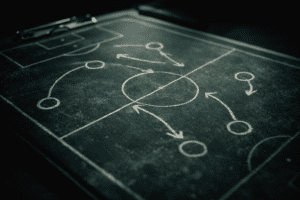 Football tactics board background for Arsenal vs Chelsea tactical analysis 2026