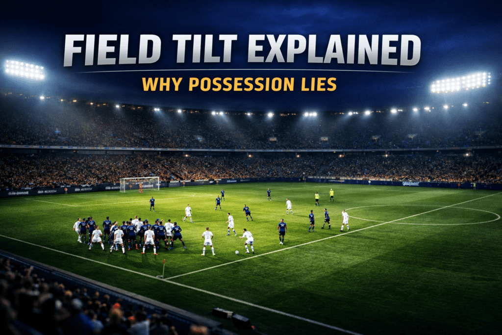 Field Tilt visual showing territorial dominance with sustained attacking pressure in the final third.