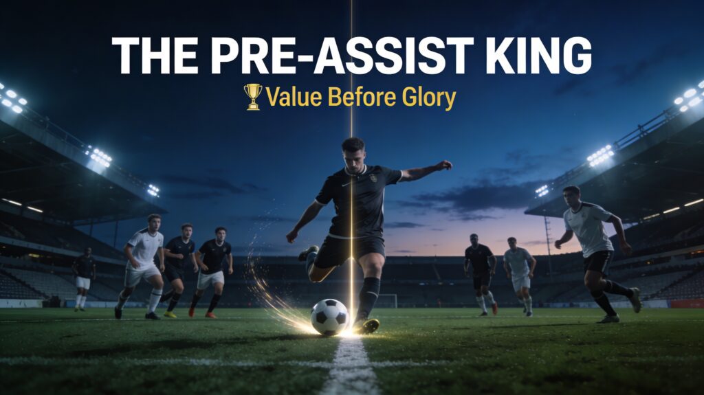 Midfielder playing a vertical line-breaking pass that generates attacking threat before the final assist.