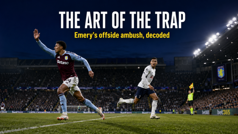 Unai Emery high line trap moment as Aston Villa defender springs offside on opposition forward