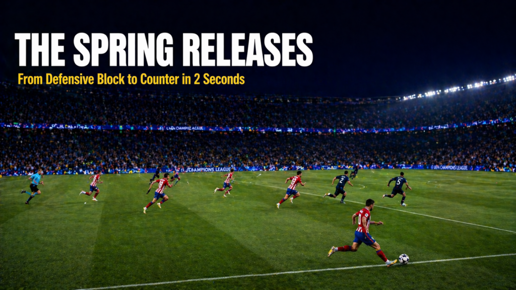 Atletico Madrid 4-4-2 counter-attack transition after winning ball - Simeone system in action