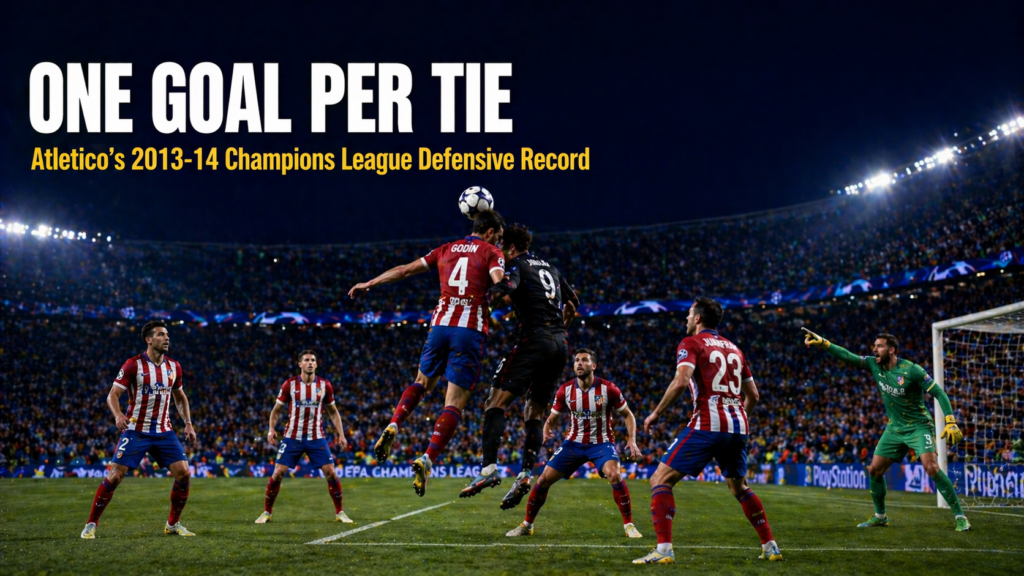 Atletico Madrid 4-4-2 2013-14 Champions League defensive block Diego Godin era