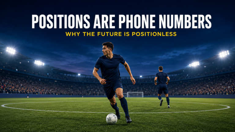 Positionless football illustrated by a midfielder rotating between back line and midfield zones during build-up