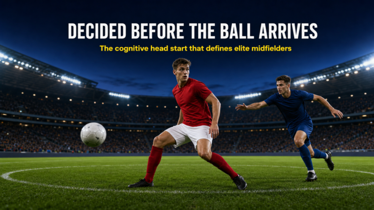 Scanning in football: elite midfielder turning his head over his shoulder before receiving the ball