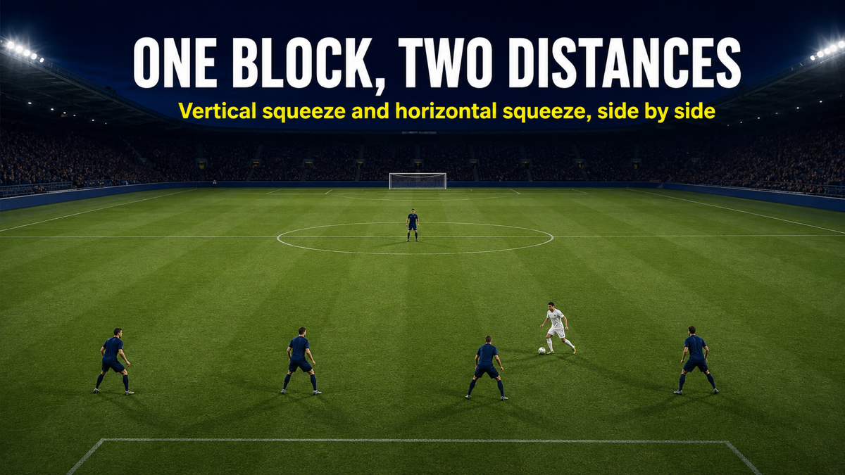 Diagram of compact defensive block axes showing vertical and horizontal compactness in a single defensive shape