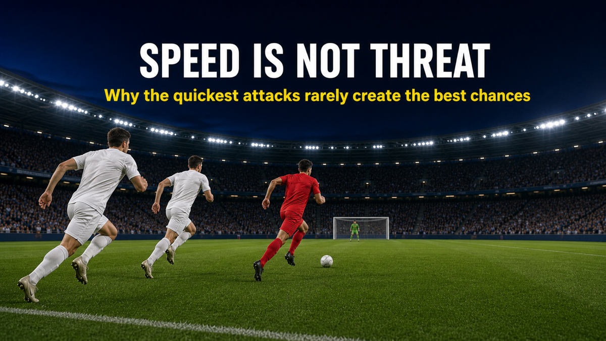 Direct Speed diagram showing a football moving rapidly toward goal across the pitch