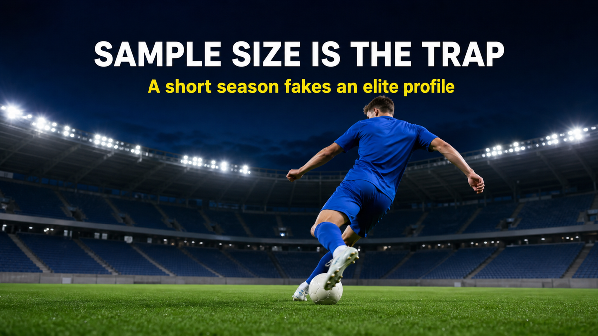 Sample size trap where a short-season radar profile flatters a player then collapses